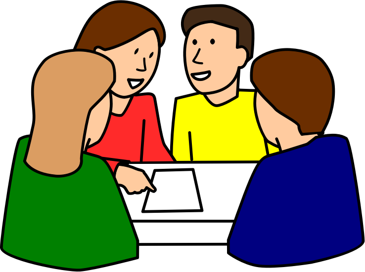 A single point of contact: "students group work" by pietluk (https://openclipart.org/detail/227550/students-group-work)